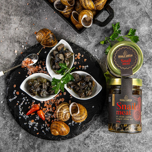 Премиум охлювено месо в чили зехтин