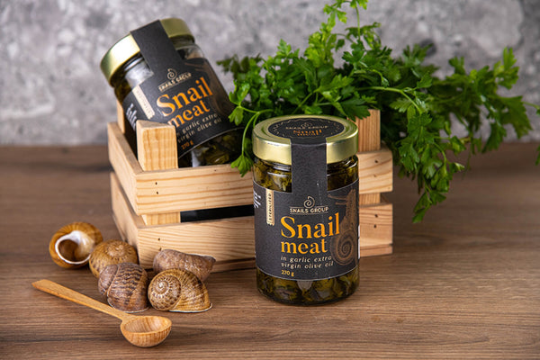 Премимум охлювено месо чеснов зехтин