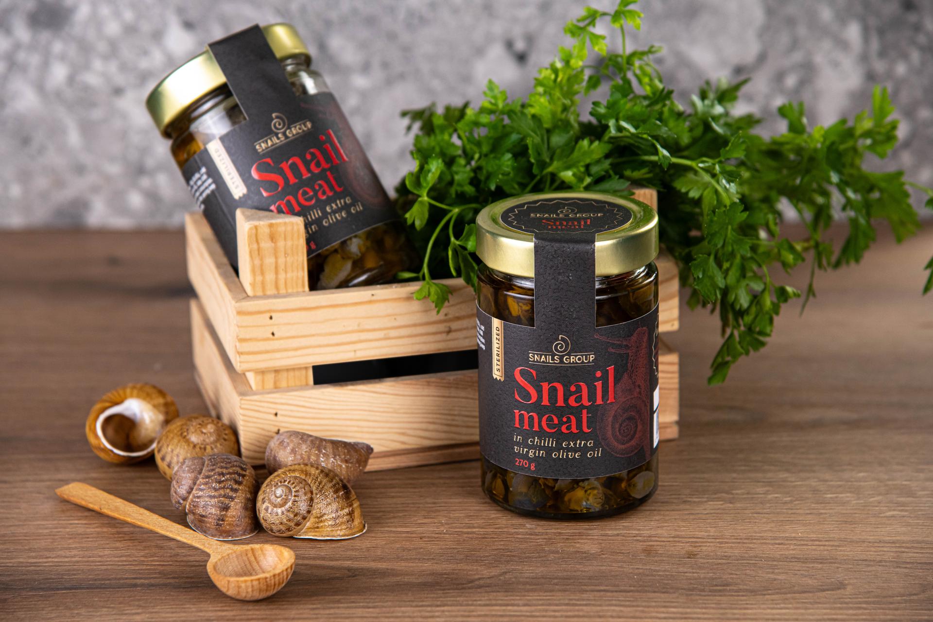 Премиум охлювено месо в чили зехтин